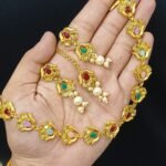 নবরত্ন টিউলিপ মোটিফ চোকার নেকলেস সেট