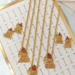 Traditional Elephant Motif Pendant Necklace Set with Earrings