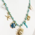 Boho Beach Charm Necklace with Ocean Motifs