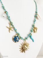 Boho Beach Charm Necklace with Ocean Motifs
