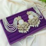 Royal White Pearl & Kundan Heavy Earrings with Multi-Strand Sahare