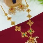 Ruby & Emerald Kundan Pearl Matha Patti (Head Jewelry)