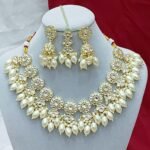 Luxurious Kundan Polki Pearl Necklace Set with Jhumka Earrings