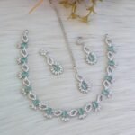 Premium Silver-Plated Emerald Green Stone Jewelry Set