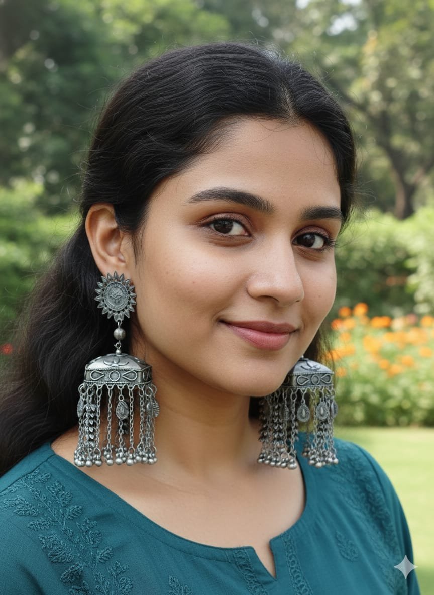 WhatsApp-Image-2025-12-23-at-13.25.33.jpeg Oxidized Silver Mirror-Work Long Jhumka Earrings - Image 1