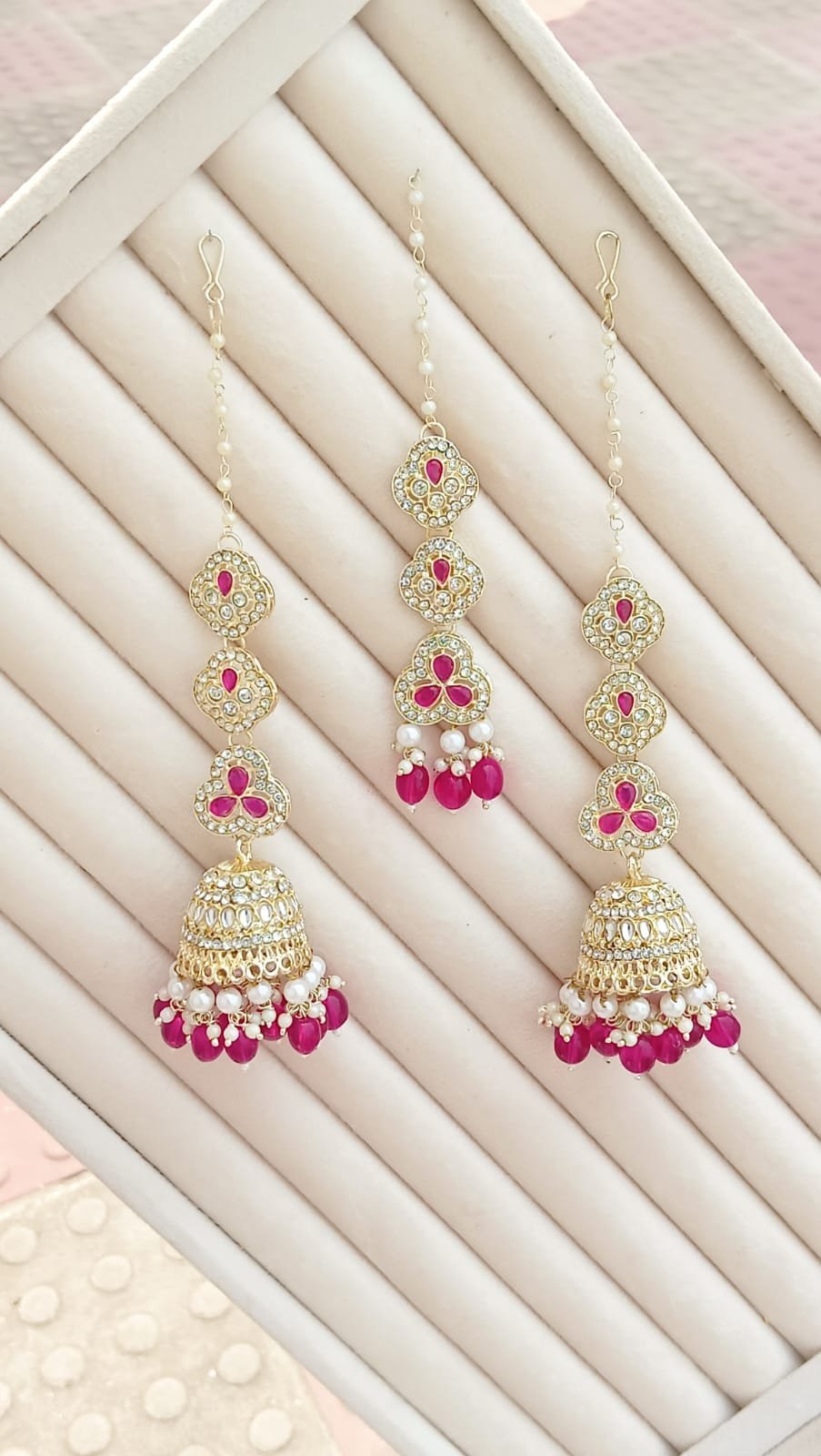 WhatsApp-Image-2026-02-15-at-23.13.25-1.jpeg Traditional Indian Kundan & Pearl Tikka and Jhumka Earring Set - Image 1