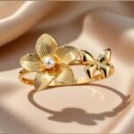 golden flower and butterfly bracelet