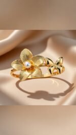 golden flower and butterfly bracelet