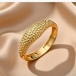 gold-plated beaded dome bracelet