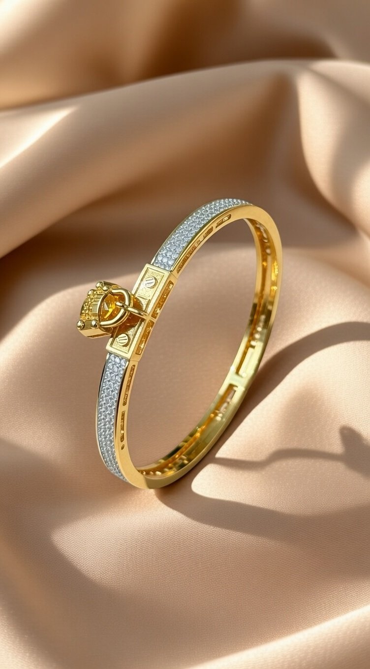 image (26) gold-plated stainless steel cuff bangle bracelet - Image 1