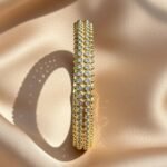 Adornia 14k gold plated crystal eternity rounded band bracelet,