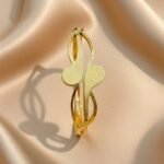 8K gold plated open cuff bangle bracelet