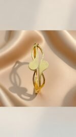 8K gold plated open cuff bangle bracelet