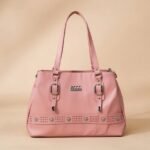 Fostelo Women's PU (Polyurethane) pink satchel tote handbag.