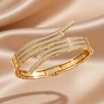 gold-plated or rose gold-finished cuff bracelet