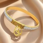 18K gold-plated stainless steel bangle bracelet