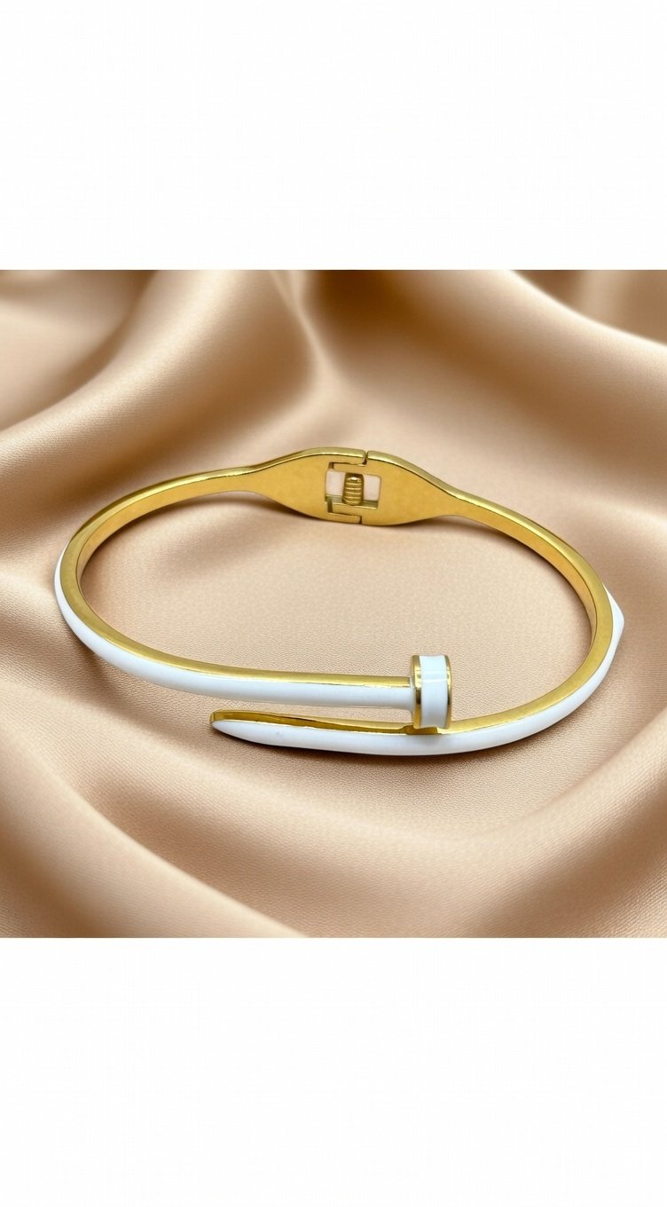 image (50) Palmonas 18k gold-plated nail bangle bracelet for women. - Image 1
