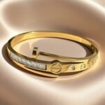 Moondust gold-plated bangle bracelet