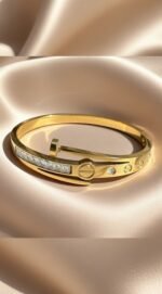 Moondust gold-plated bangle bracelet