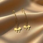 gold-plated stainless steel dangle earrings