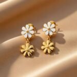 fashion daisy flower drop earrings