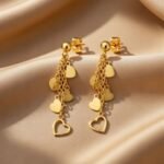 gold-plated dangle earrings