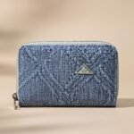 Guess Laurel Medium Zip Around Wallet in black faux leather.