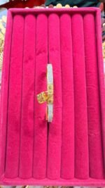 gold-plated stainless steel cuff bangle bracelet - Image 2