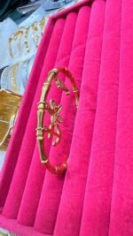 This is a gold-plated nautical-themed bamboo bangle bracelet, - Image 2