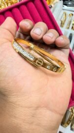 Moondust gold-plated bangle bracelet - Image 2