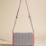 embellished pink clutch bag.