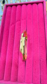 gold-plated open cuff bangle bracelet features a textured, - Image 2