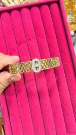 plated stainless steel cuff bracelet - Image 2