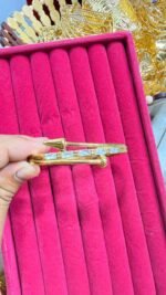 Local Pitara 18k gold-plated stone studded nail kada bracelet,. - Image 2