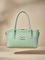 mint green handbag.