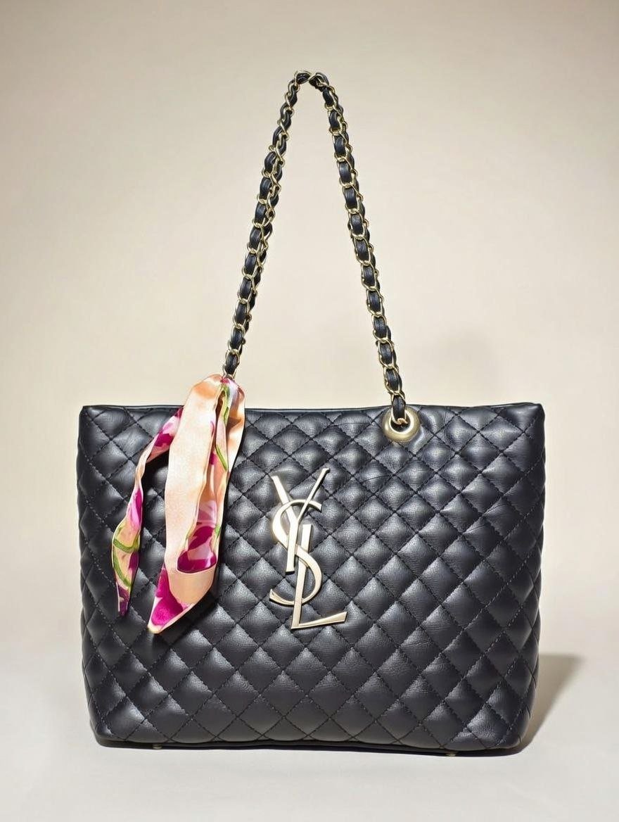 photo_7_2026-01-10_15-02-21.jpg Premium Peach Diamond-Quilted Tote Bag with Elegant '' - Image 1