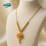 gold-plated flower pendant necklace