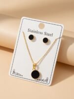 gold-plated chain necklace and matching stud earrings,