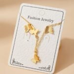 gold-plated chain necklace and matching stud earrings,