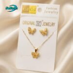 Trendy butterfly Gold plate set